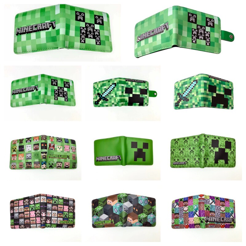 Minecraft Wallet Minecraft Game Peripheral Enderman Wallet Pixel Children's Wallet Anime Wallet