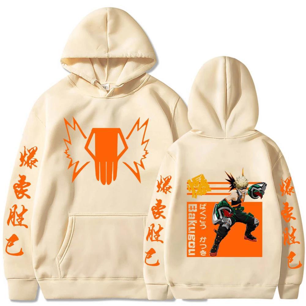 Japan Anime My Hero Academy Bakugou Katsuki Hoodies Women M