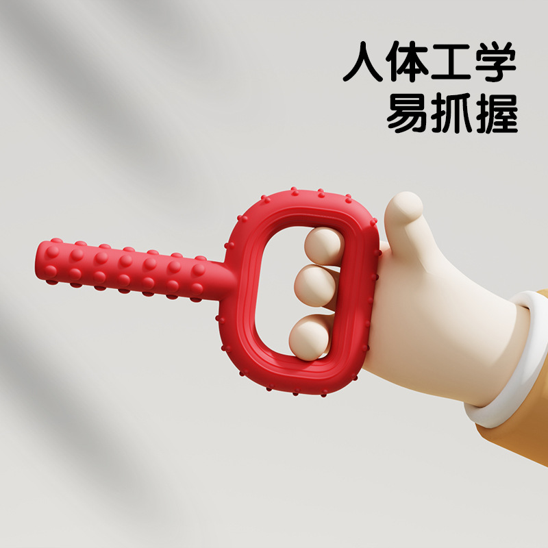 Juguete de dentición para niños de Amazon, juguete sensorial de silicona en forma de P para masticar, collar de dentición para bebés, palo de dentición resistente a mordeduras para bebés