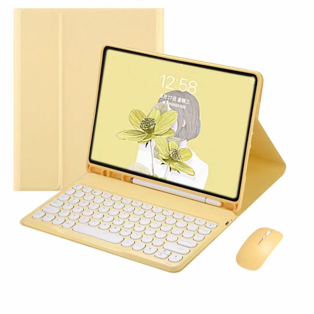 Funda protectora para teclado Bluetooth de 11 generaciones para iPad Funda de cuero para teclado táctil con tapa redonda pro11 magnética de 10,2 pulgadas