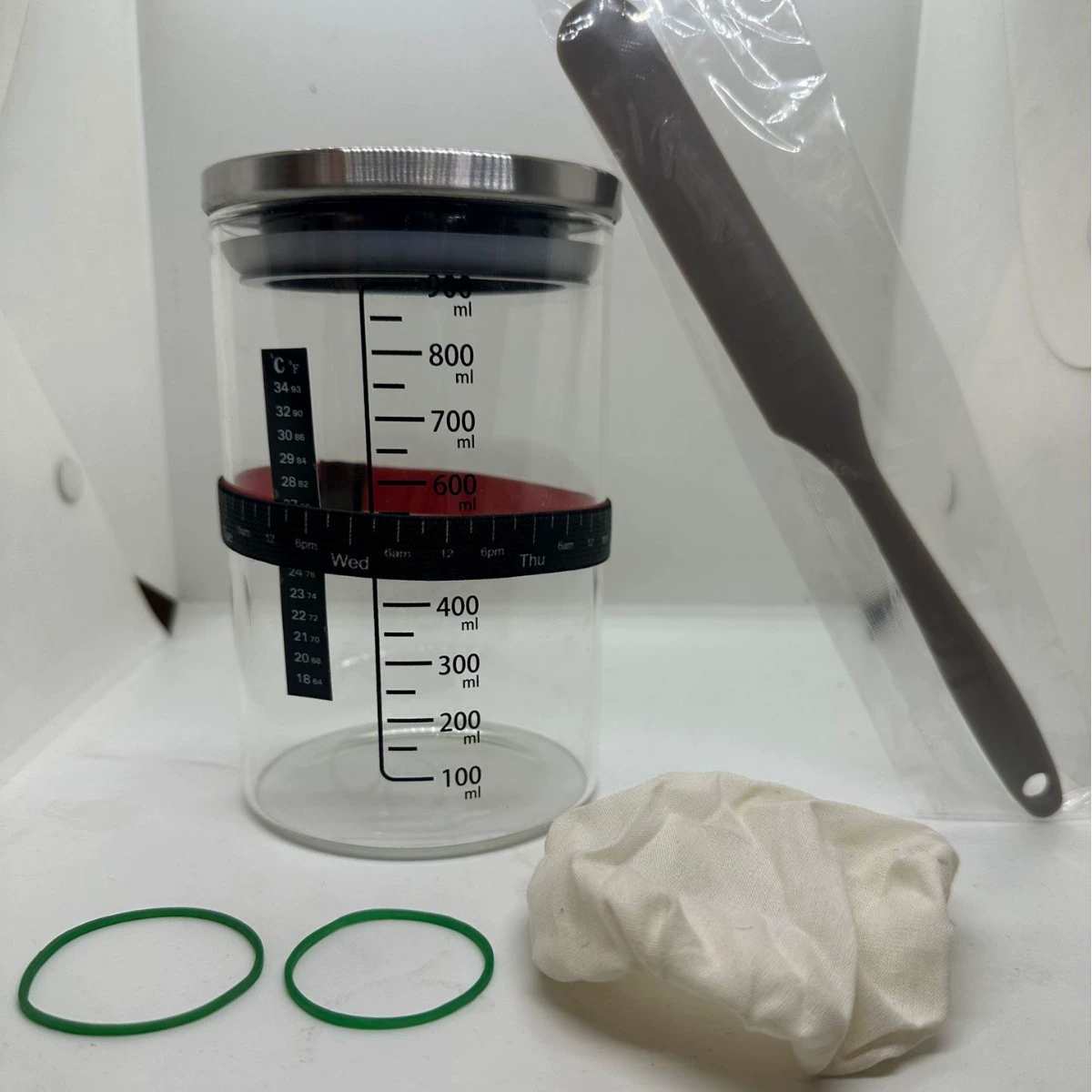 Преобразователь боросиликатный 32oz кислый хлеб прозрачная чашка Петри для дрожжей cross-border ферментированный тесто хлеб набор для выпечки герметичная банка