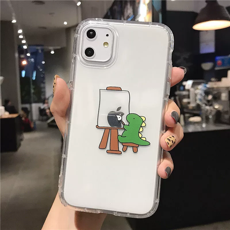 Яблоко, милый совместимый динозавр, iPhone 17, iPhone17 Pro, мультяшный чехол для телефона, iphone, 15promax