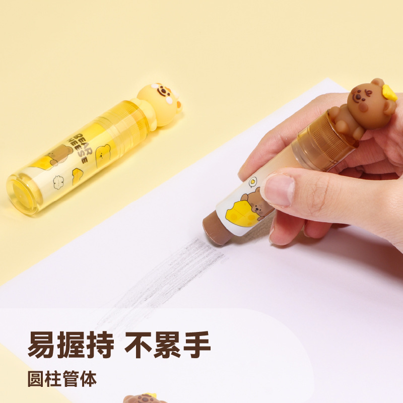 KUKI KOKI lápiz labial limpio para estudiantes de jardín de infantes sin escamas limpio creativo de dibujos animados lindos