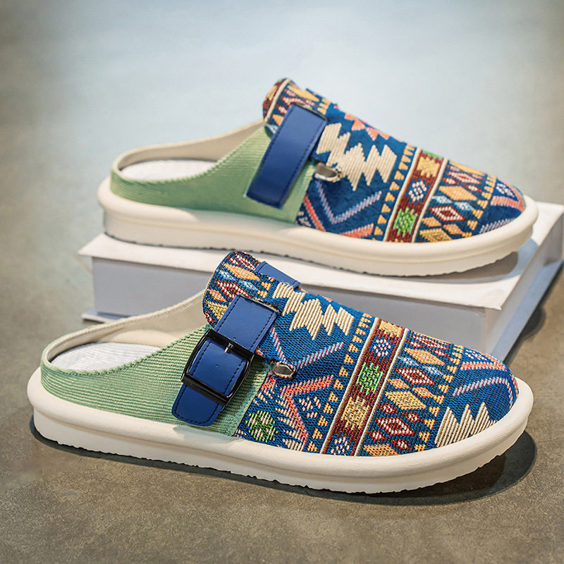 Dép sandal nam nửa gót không quai hậu, thoáng khí mùa hè, đế bằng nhẹ, size lớn 39–47 — BK 502m màu, BK 503m màu, BK 505m màu nâu, BK501 kaki