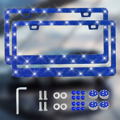 License plate holder/license plate holder, Frame Upper Narrow Lower Wide - double-pack-blue