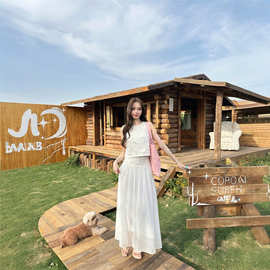 2026新款清新清纯重工刺绣上衣垂直感十足半身裙两件套套装女装