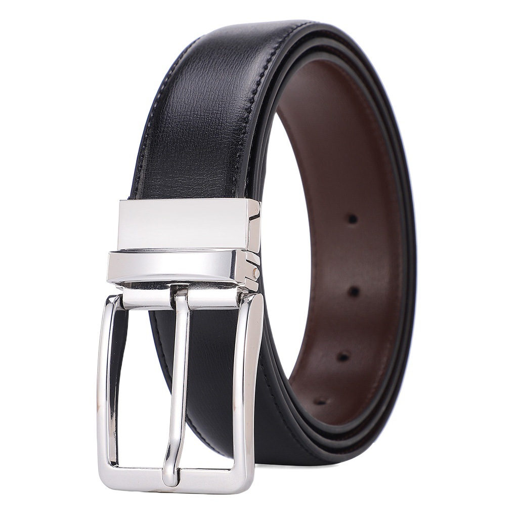 Cinturón de cuero de una sola pieza hebilla giratoria de moda para hombres Cinturón de negocios para hombres Comercio exterior Productos genuinos Ventas directas de fábrica