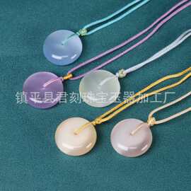 新款猫眼石平安扣冰种猫眼玉石吊坠印章景区地摊玉石玉器礼品吊坠