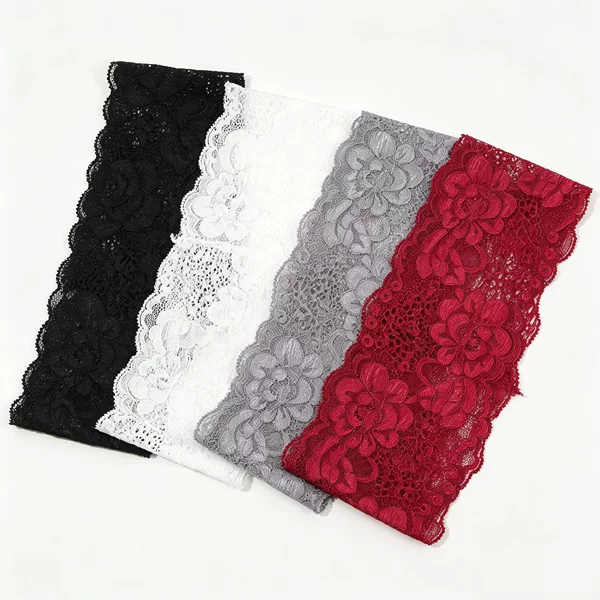 European and American Style Lace Wide-Brimmed Headband, Elastic Headwear, Elegant and Versatile, Sports Yoga Headscarf, Headband for Women, Cross-Border