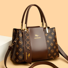 2024袋鼠时尚女士女包时尚印花手提包百搭大气单肩中年妈妈斜挎包