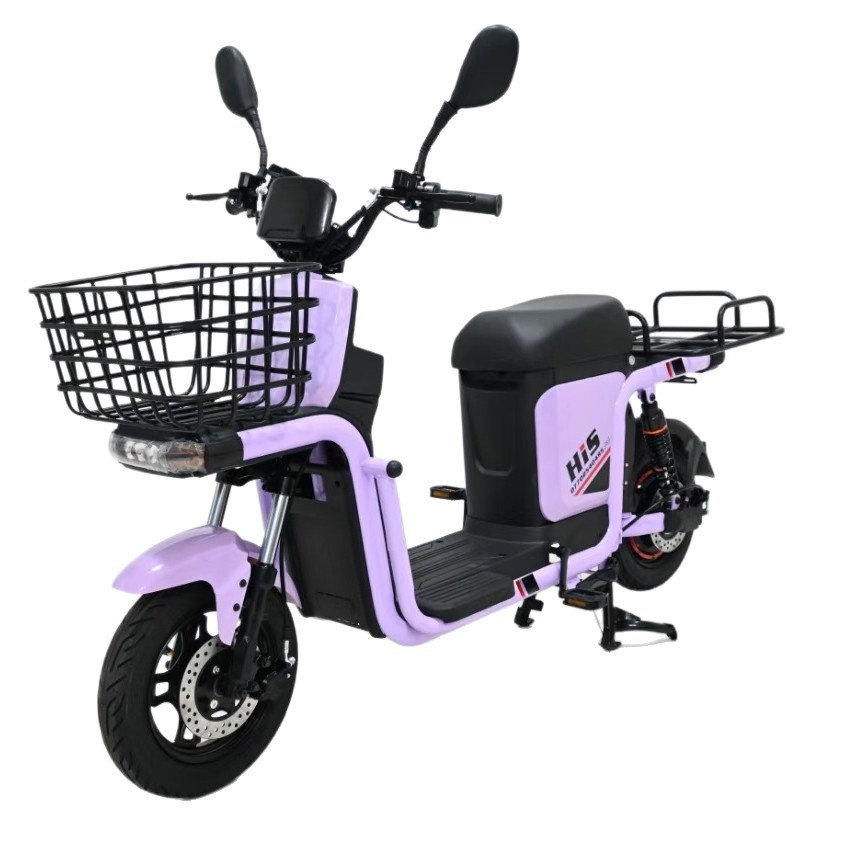 Bicicletas eléctricas de pequeño objetivo con cestas, estantes para llevar, coches de batería para llevar, exportación transfronteriza de vehículos eléctricos de dos ruedas
