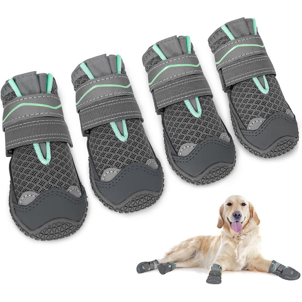 Zapatos para perros de gran venta transfronterizos para primavera, verano y otoño, zapatos transpirables de malla para Golden Retrievers y Pastores Alemanes, zapatos deportivos para perros para exteriores.