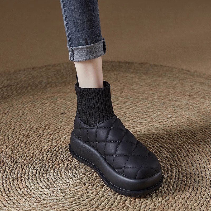 2023 Winter Thickened Northeast Cotton Shoes Network Red Tide Brand Bread Shoes_voghion.com