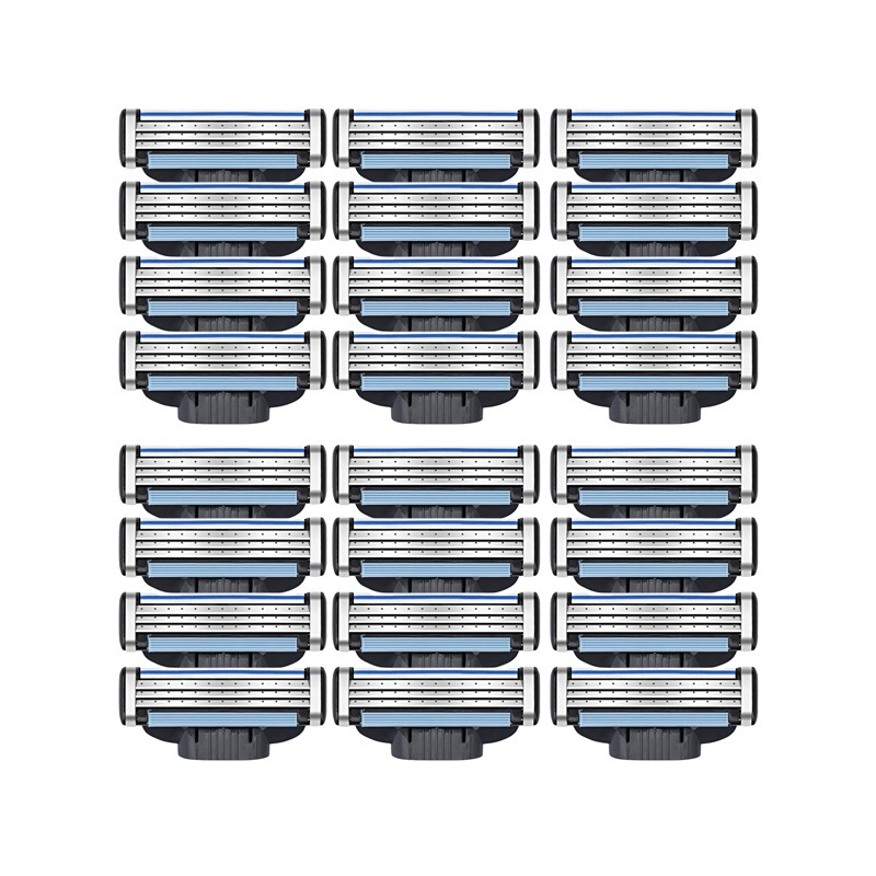 Three-Layer Men's Razor Blades with 4~28 Blades Suitable for Mach3 Turbo Razors
