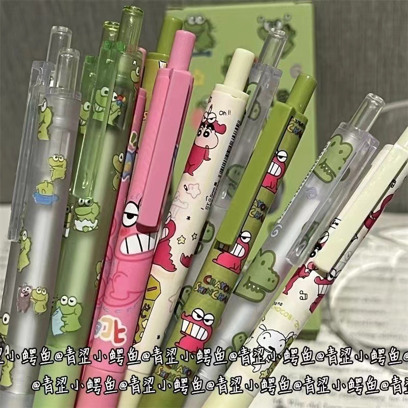 抹茶ダンダンリトルクロコダイルプレスペンインスタイル高価値カーボンペン速乾性ブラシペンかわいい学生stヘッド|undefined