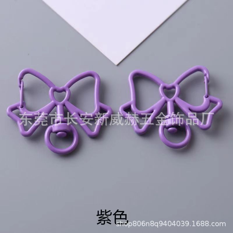 烤漆彩色蝴蝶结钥匙扣龙虾扣狗扣喷漆diy手工挂件饰品扣饰品配件|undefined