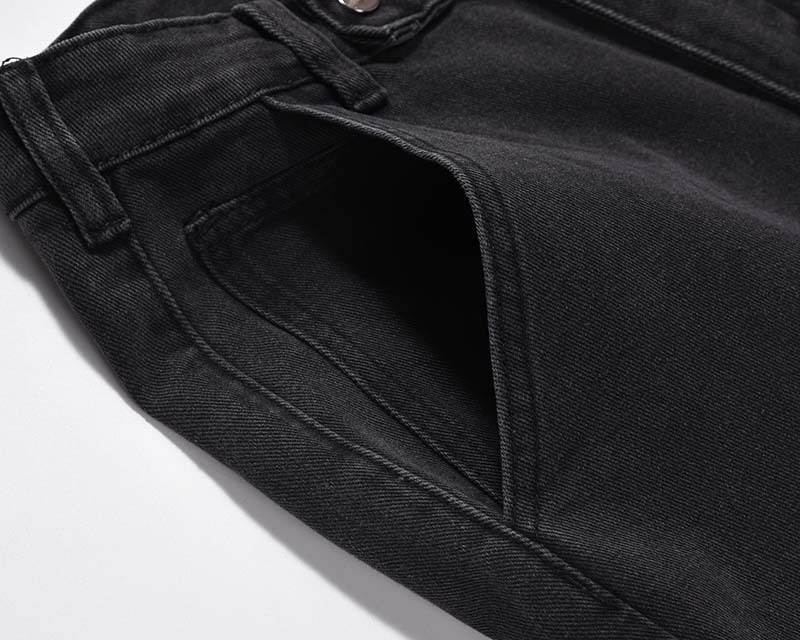 Men's Streetwear Cargo Jeans – Oversized High-Waist Utility Pants With Multi-Pockets (Black, S-Xxl)_mkmklike.com
