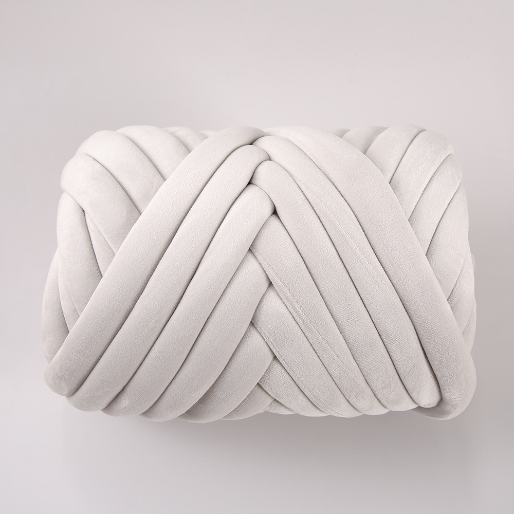 Terciopelo ultra grueso islandés hilo de lana relleno de algodón grueso tejido a mano DIY almohada bolsa línea de choque bebé