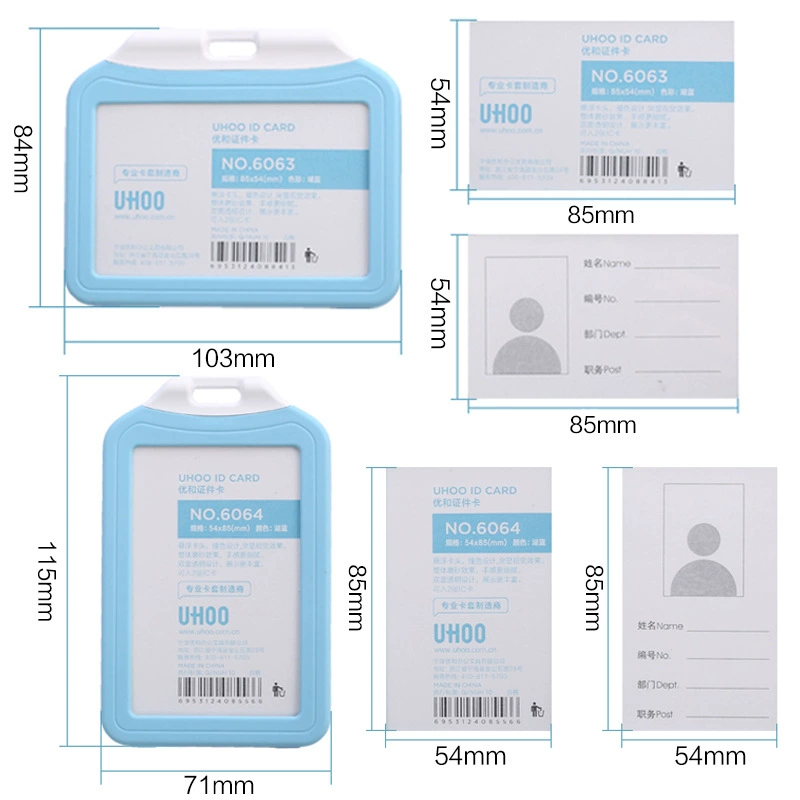 Double-sided transparent card holder, badge, work set, travel card case
