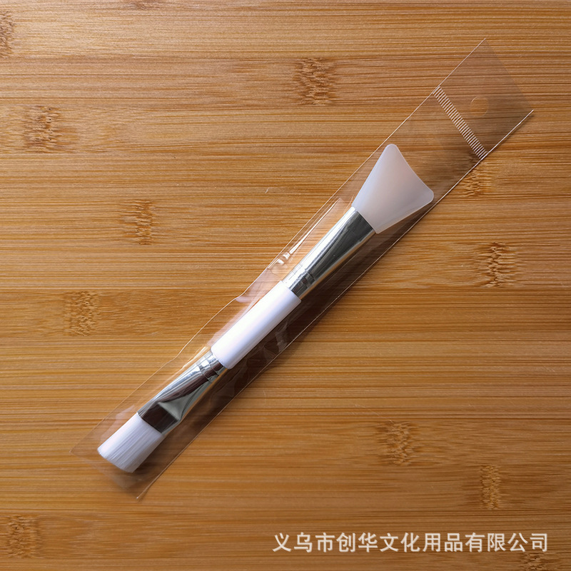プラスチック白棒双頭ナイロン毛シリコンマスクブラシ両用美容ブラシ調膜ブラシマスク塗布器|undefined