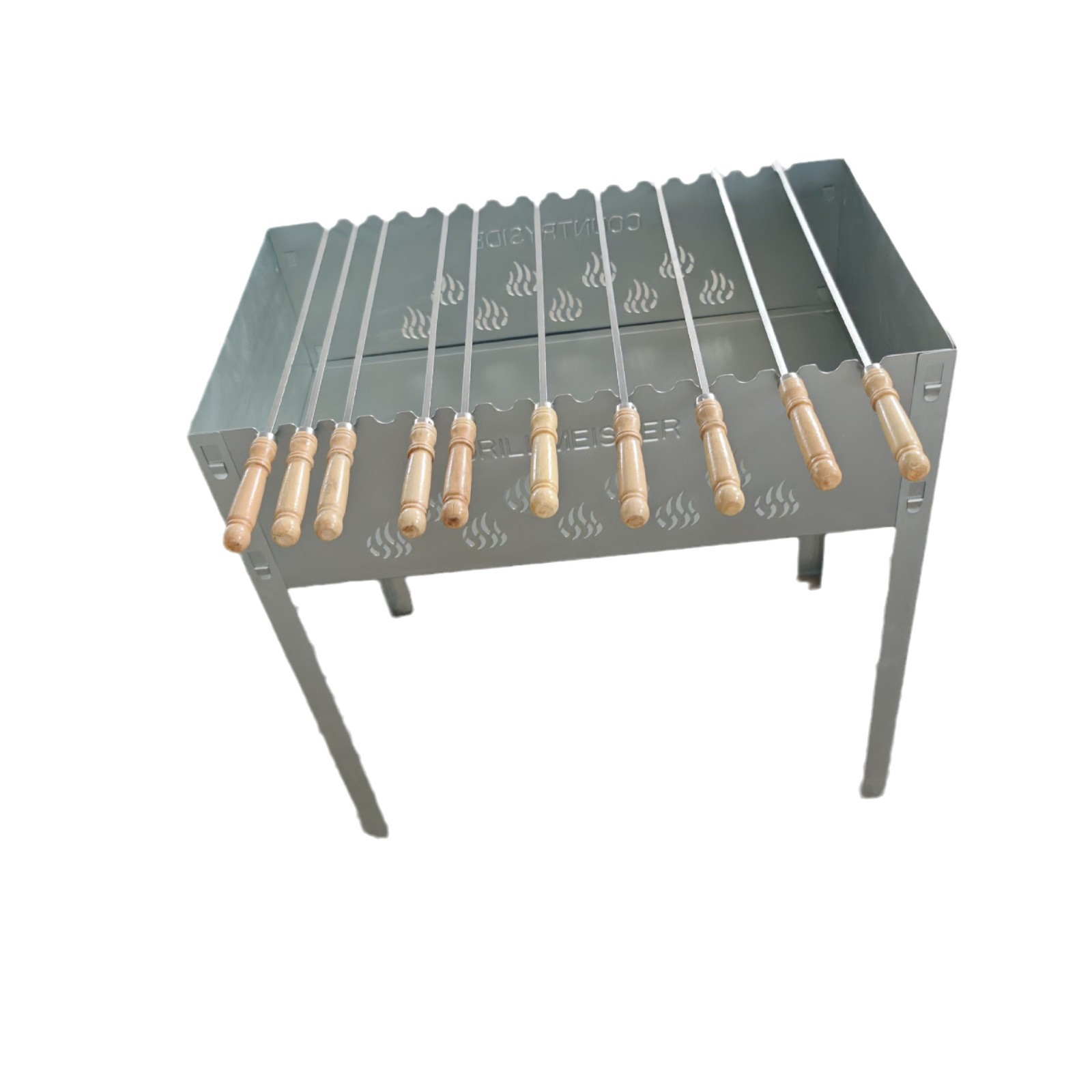 Parrilla de barbacoa portátil simple al aire libre acampamiento de acero inoxidable engrosado BBQ utensilios de barbacoa parrilla de carbón doméstica