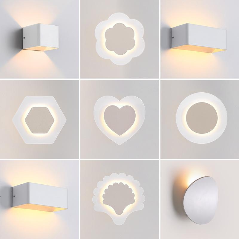 Wall Lamp Bedroom LED Living Room Background Wall Modern Simple Stair Aisle Internet-popular Creative Wall Bedside Night Light Wall Lamp Bedroom LED Living Room Background Wall Modern Simple Stair Aisle Internet-popular Creative Wall Bedside Night Light