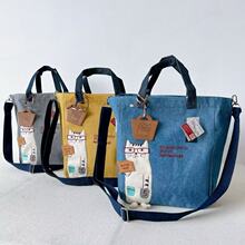 日本Kusuguru正品刺绣眼镜猫斜挎包单肩包手提包手拎包补习包960