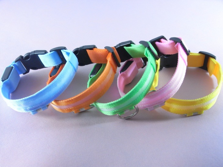 丝网款 LED发光狗项圈 牵引带 狗拉带 狗绳子发光宠物带