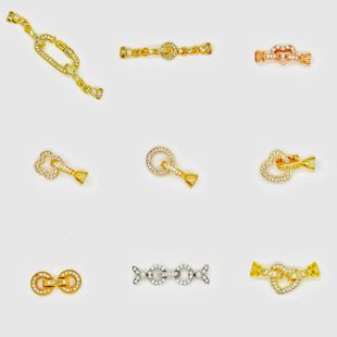 18K��ɫ��ɫ�ʯ���ĈA��8��������β�������B�ӿ��^diy���