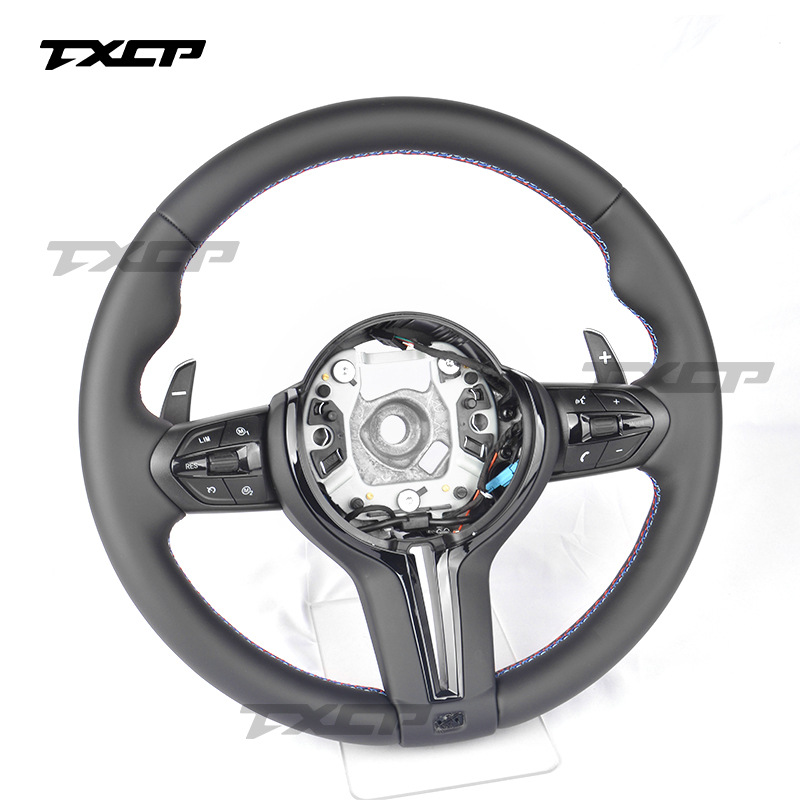 Suitable for BMW 3 Series, 5 Series, 7 Series, X1, X2, X3, X4, X5, X7, M2, M3, M4 – full leather, sporty style, T-shaped steering wheel