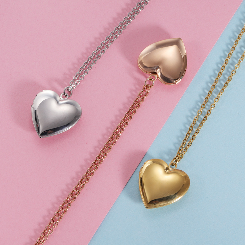 304 Stainless Steel Pendant Material Wholesale Jewelry Basic Modern Style Classic Style Heart Shape 304 Stainless Steel Plating Pendant Necklace