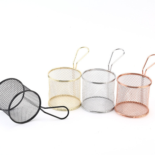 Cross-border cylindrical French fries basket Creative frying basket Mini frying basket American snack food basket Frying basket