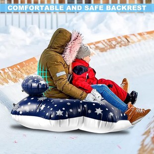 Factory Customized Pvc Inflatable Ski Ring Snowflake Ski Ring Inflatable Ski Cart Sled Ski Thickeneded Wear-Resistant Play