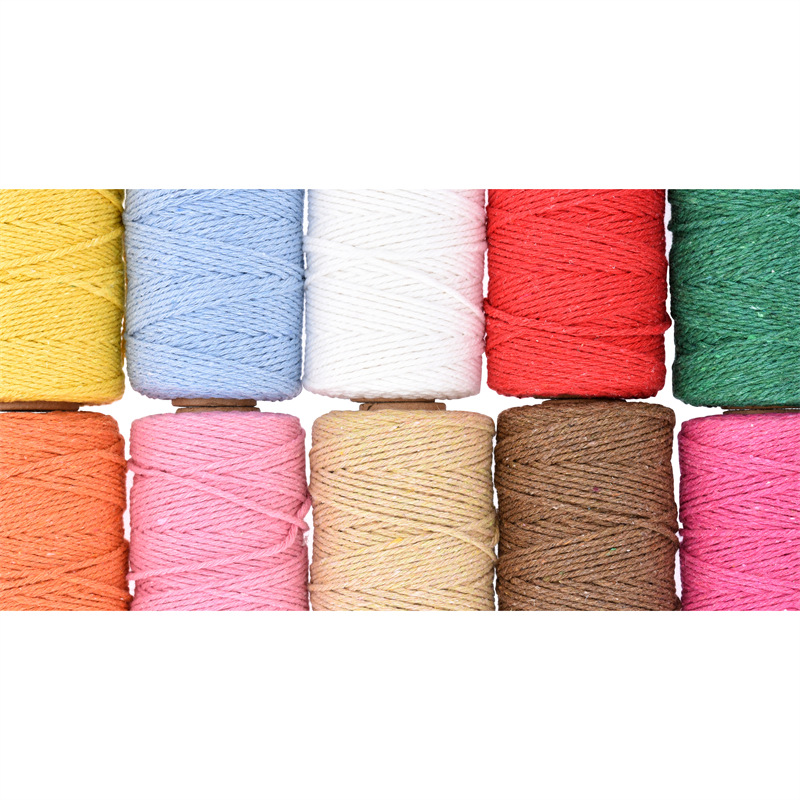2mm hecho a mano DIY cuerda de algodón colorido tejido cuerda de encuadernación tapiz material decorativo cuerda etiqueta en Stock M