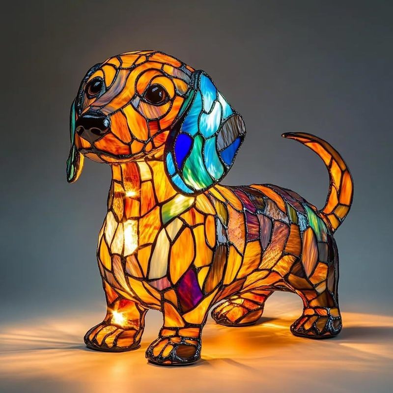 国境を越えた売れ筋の犬と猫のライト樹脂装飾品 USB 電源スイッチリビングルーム書斎寝室の装飾|undefined