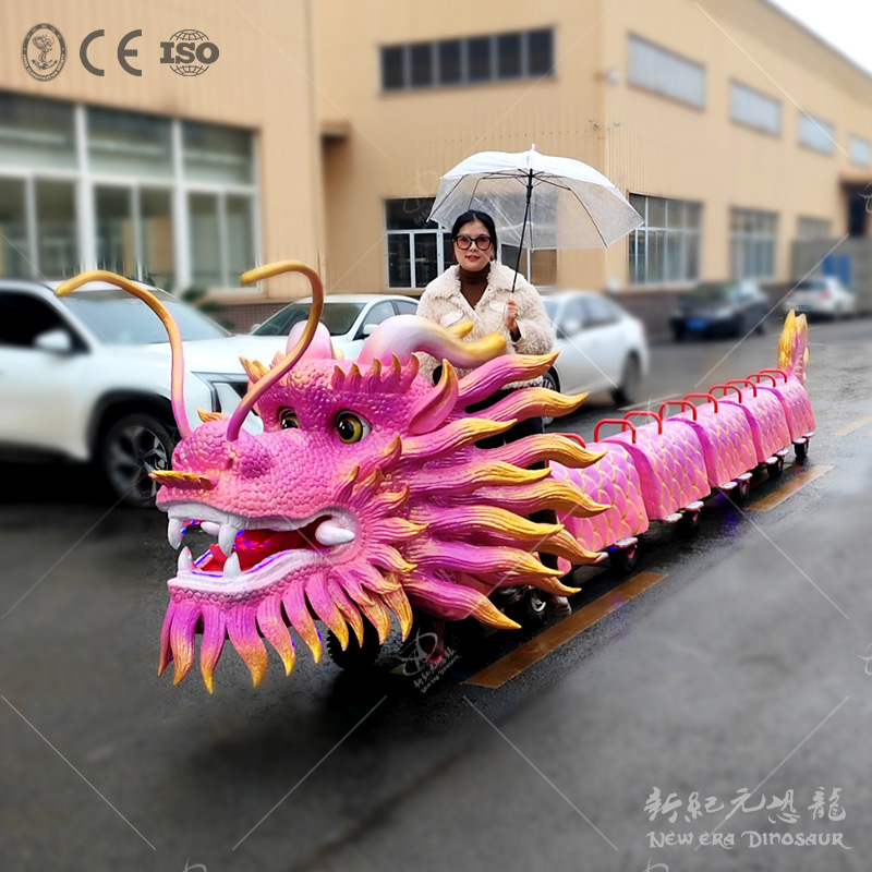 China Dragon Train tripulado tren de atracciones parque de atracciones tren de atracciones eléctricas sin rieles