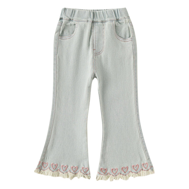 Ropa infantil Youbao, pantalones vaqueros estilo coreano para niñas, primavera y otoño, nuevos pantalones infantiles con borlas, pantalones acampanados para bebés, pantalones largos para bebés