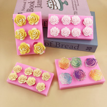 玫瑰花朵硅胶模具厂家直销手工翻模diy巧克力翻糖滴胶手作模具