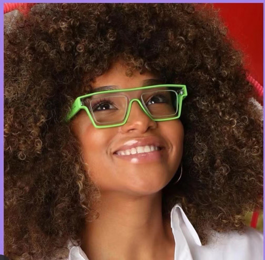 75g Weight Full Frame Glasses Structure Simple Style Color Block Ac Square Full Frame Optical Glasses