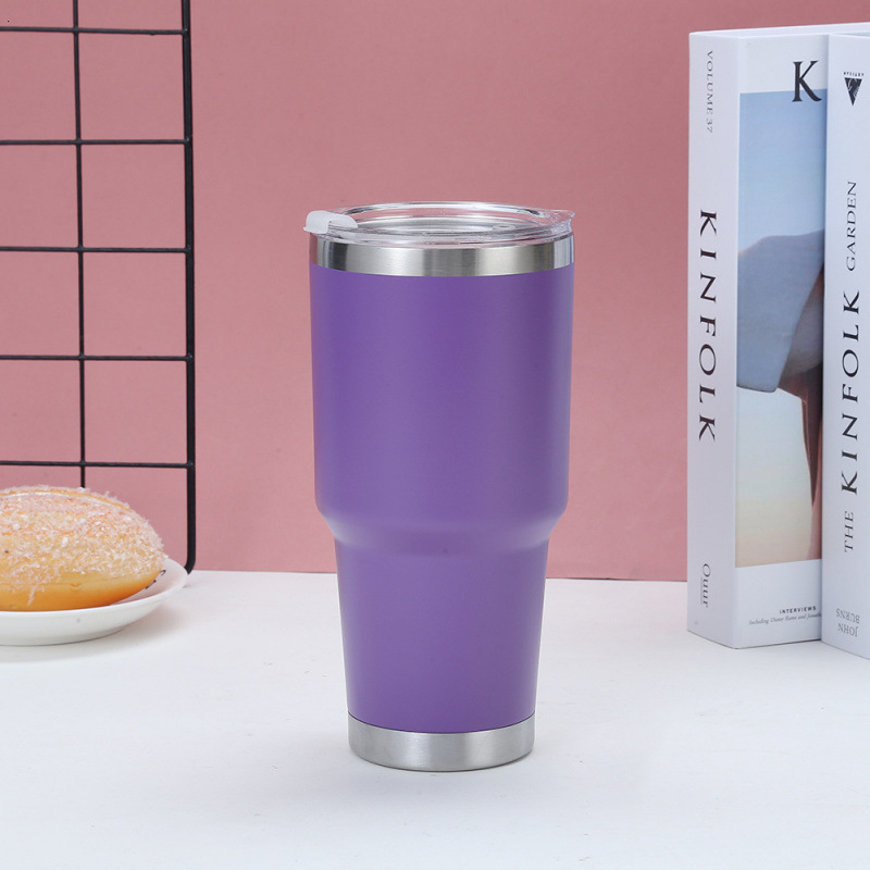 Taza de aislamiento transfronteriza 30OZ taza de hielo de doble capa de acero inoxidable taza de automóvil de gran capacidad taza de cerveza fabricante de origen rociado