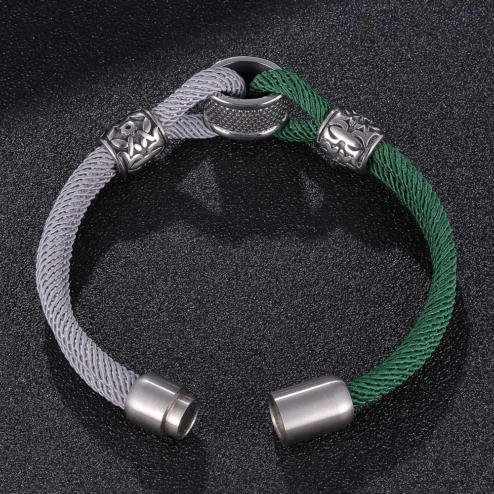 45g Weight 304 Stainless Steel Pendant Material Bracelets Classification Milan Rope Chain Material Cord String Chain Type Street Occasion 304 Stainless Steel, rope Material Color Block Pattern All Seasons Season Men's Gender Plating Design Streetwear Style Streetwear Color Block 304 Stainless Steel Rope Plating Men's Bracelets Men Cord & Leather Bracelets 12
