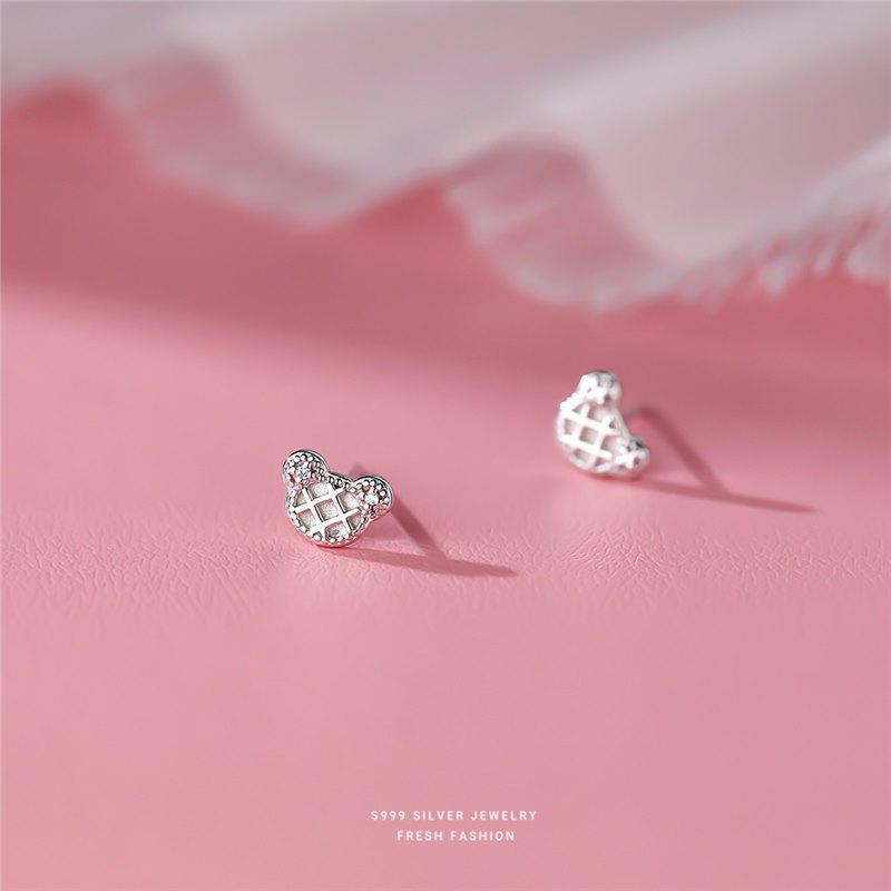 Bärchen Ohrstecker Aus S999 Silber Für Empfindliche Ohrlöcher_voghion.com