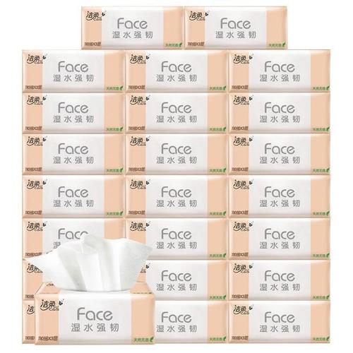 Jierou Baihuaxiang medium toilet paper 24 packs Face tissue 3-layer baby facial tissue family napkin toilet paper