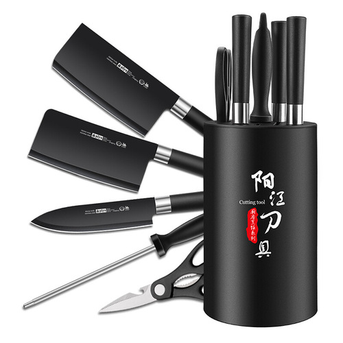 Kitchen knife set including chef's knife, cutting board, complete kitchen utensils, stainless steel chef knife, knife set, vegetable and meat cutting knife combination