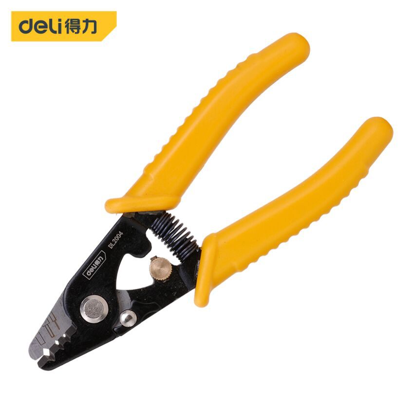 得力工具6寸光纤剥线钳DL2004三段式三口米勒钳电工钳子