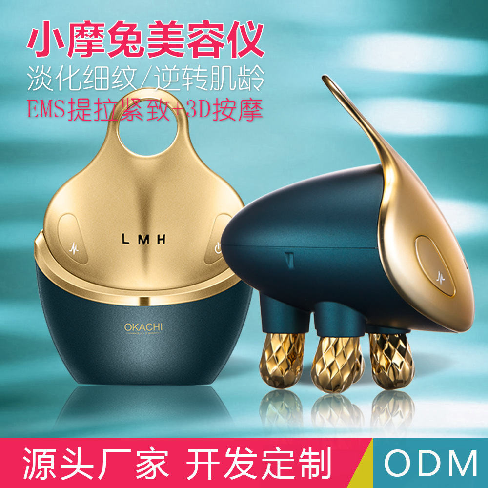 Factory Direct Supply Cross-Border Ems Home Facial Massager Beauty Instrument Introduction Instrument Lifting Colored Light Customization