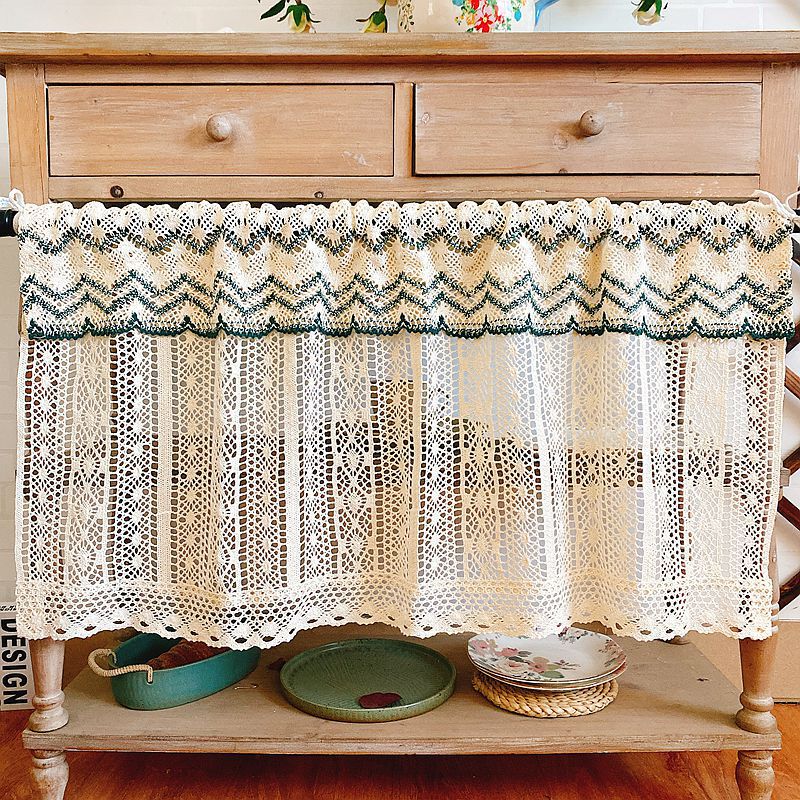 Ins-Style Cotton Lace Half Curtain, Small Curtain for Cabinet Doors, Short Curtain for Blocking, Kitchen Plant and Flower Decoration, Ins Style Ins-Style Cotton Lace Half Curtain, Small Curtain for Cabinet Doors, Short Curtain for Blocking, Kitchen Plant and Flower Decoration, Ins Style
