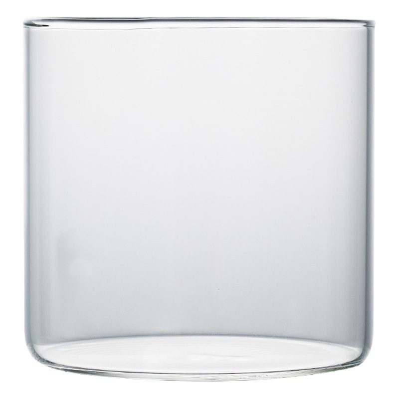 En stock de una sola capa de vidrio cilíndrico de borosilicato taza de leche sin tapa taza de almacenamiento hecho a mano té verde té perfumado vidrio