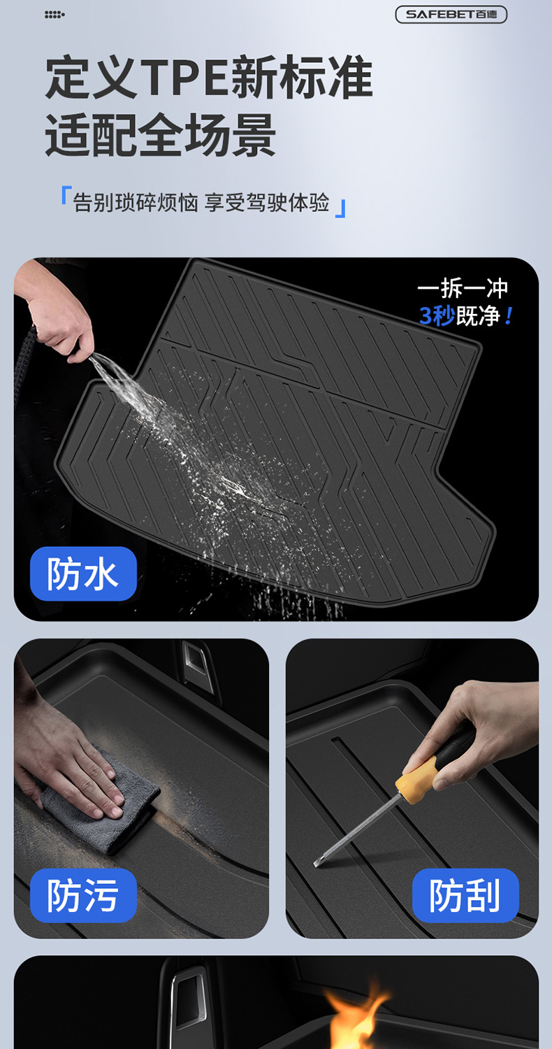 Suitable for Aito M5 M6 M7 M8 M9 All-Weather Tpe Car Trunk Mat and Car Accessories