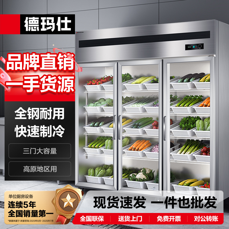 徳玛仕商用冷柜大型冷藏柜蔬菜水果保鲜柜立式展示柜冰箱制冷冰柜